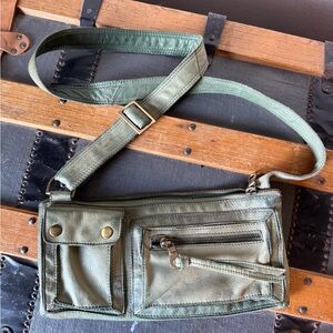 Vintage Anthropologie Oushka green crossbody bag